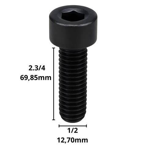 Parafuso Allen Cabeça Cilíndrica Sextavado Interno 1/2-12 X 2-3/4BSW ...