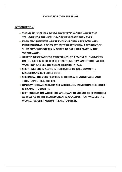 Summary The Mark Study Guide - English Home Language - Stuvia SA