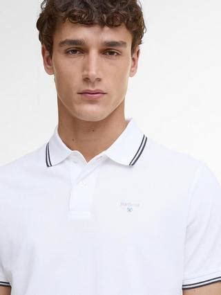 Barbour Fielding Cotton Regular Fit Short Sleeve Polo Shirt, White