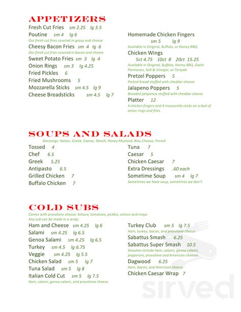 Sabattus House of Pizza menu in Sabattus, Maine, USA