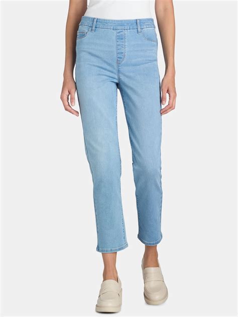 Time and Tru Women's High Rise Straight Leg Jeggings, 27.5” Inseam ...