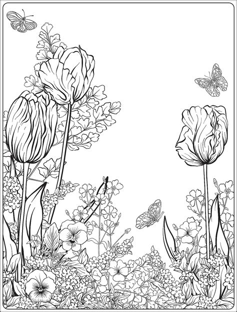 Coloring Page Spring Flowers