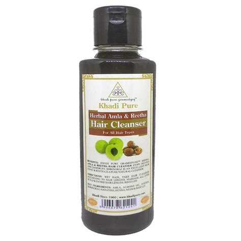 Buy Khadi Pure Herbal Amla & Reetha Shampoo/Hair Cleanser, 210 ml,Black ...