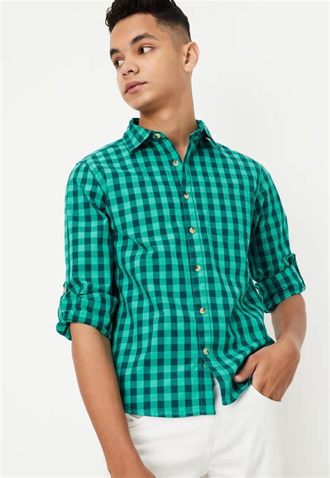 Buy Boys Gingham Checked Shirt Online at just Rs. 699.0 - 1000013534721 ...