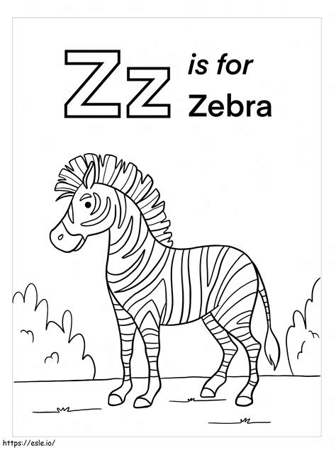 Z Is For Zebra coloring page - Z Is for Zebra Coloring Page