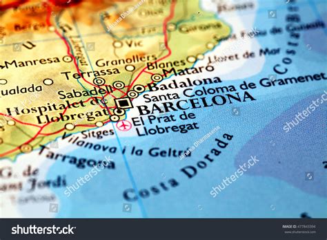 Barcelona Spain On Atlas World Map Stock Photo (Edit Now) 477843394
