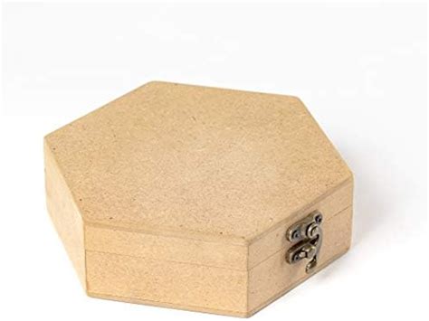 Buy IVEI DIY MDF Hexagon Box- Plain MDF Wood Blank Hexagon Box for ...