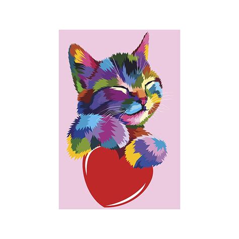 Anne Print Solutions® Colorful Cat Poster (Without Frame) for Wall ...