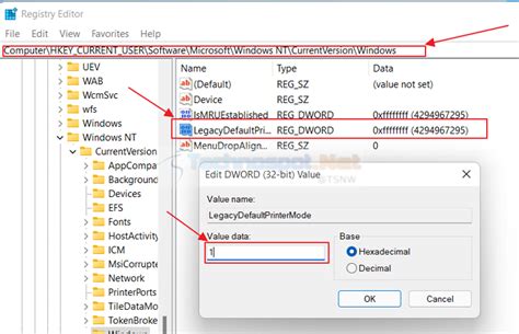 Image result for Default Printer Registry Local Machine