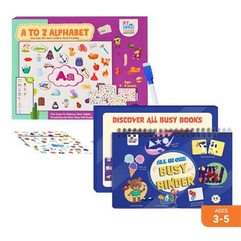 Brainy Busy Binder and Alphabet Picture Search Mats Set Combo Saver Pa ...