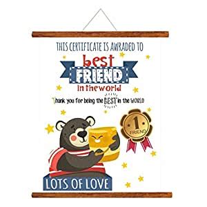 YaYa Cafe™ Best Friends Gifts Scroll Greeting Card Certificate for No 1 ...