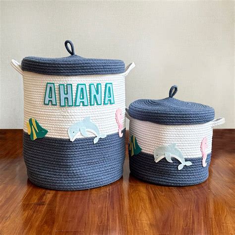 Baby Kids Toy/Laundry Cotton Rope Handmade Nursery Storage Baskets ...