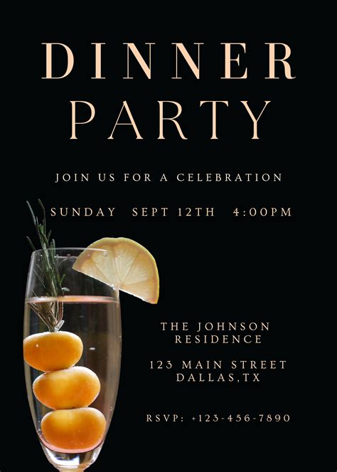 Image result for Examples of Dinner Invitations