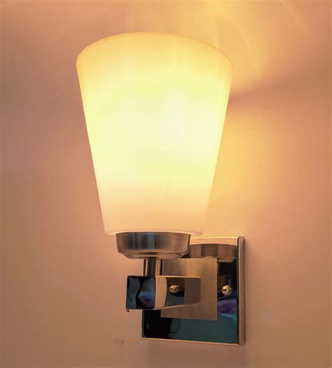 DarkVision Steel Wall Light Lamp with PVC White Shade for Bedroom ...