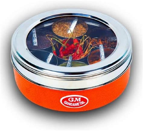 GANGAMETAL 7 in 1 Spice Box Stainless Steel | Masala Dabba | Masala Box ...