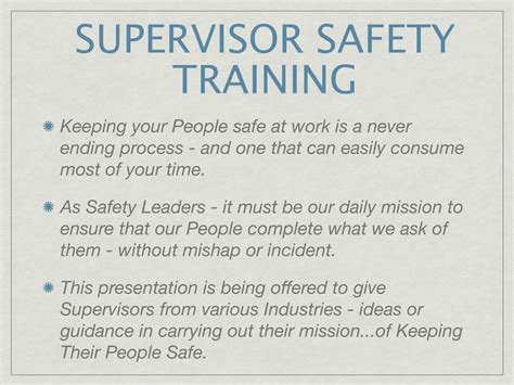 SDW Training - Supervisor Safety - Keynote Version | KEY