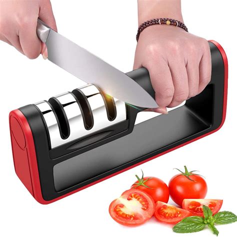 Knife Sharpeners for Kitchen, 2021 NEW Kitchen Knife Sharpener, 3-Stage ...