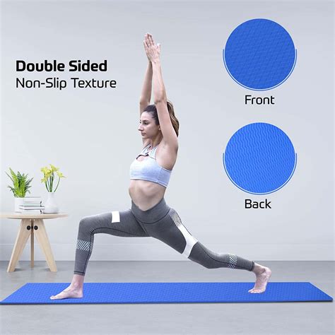 Buy BEATXP BLUE COLOR (6MM) YOGA MAT WITH CARRY STRAP|TEXTURED SURFACE ...