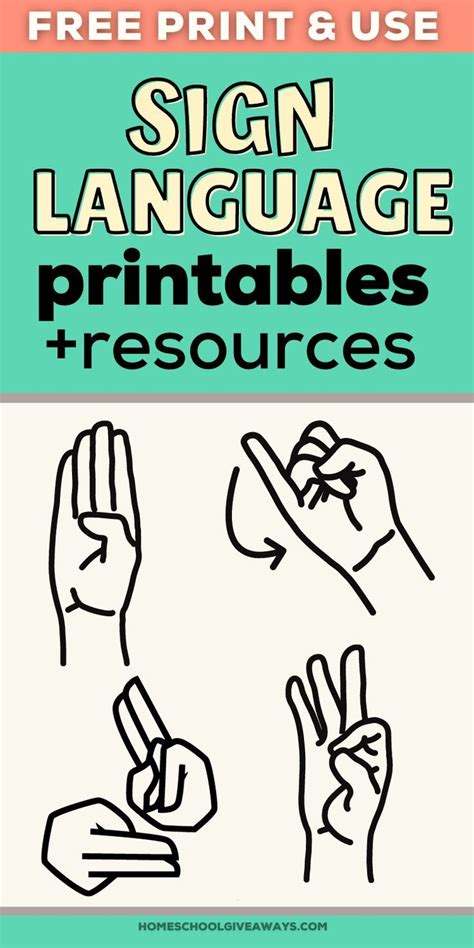 Image result for Printable Image of Sign Language Help