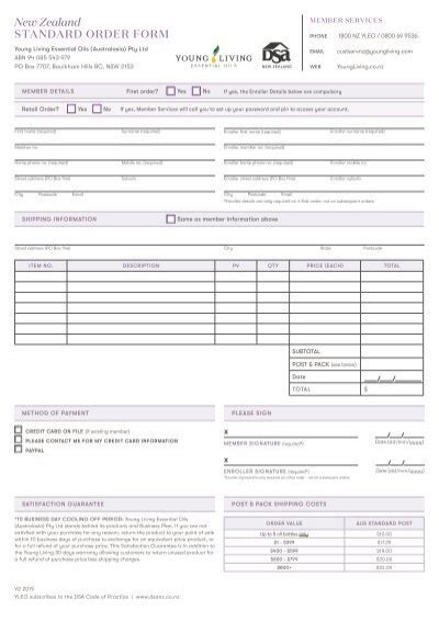 Image result for Standard Order Form