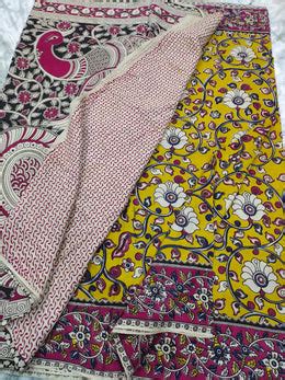 Kalamkari cotton kalamkari design saree – www.vannamayil.com