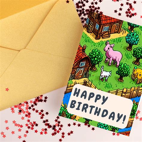 Stardew Valley Birthday Card, Printable Birthday Card, Digital Birthday ...