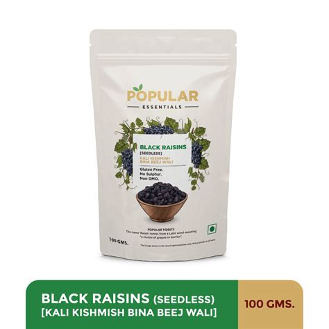 Essentials Afghani Black Seedless Raisins (Kishmish) – Popular Food