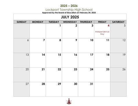 Lockport Township LTHS District 205 Calendar 25-26 revised - EduCounty