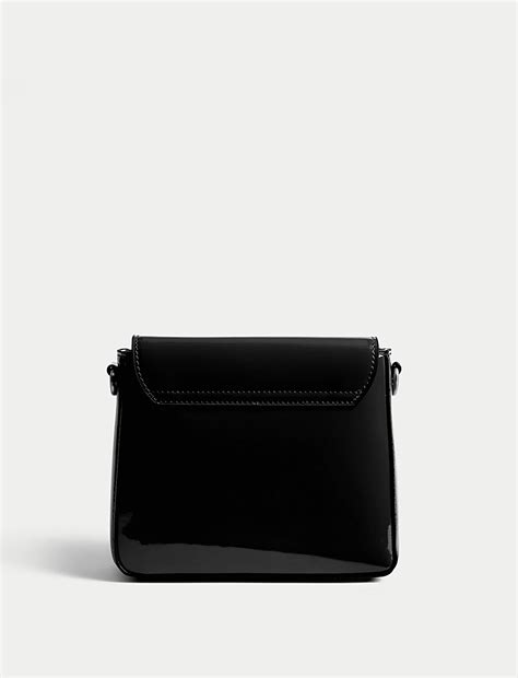 Buy Patent Finish Chain Strap Cross Body Bag at Marks & Spencer