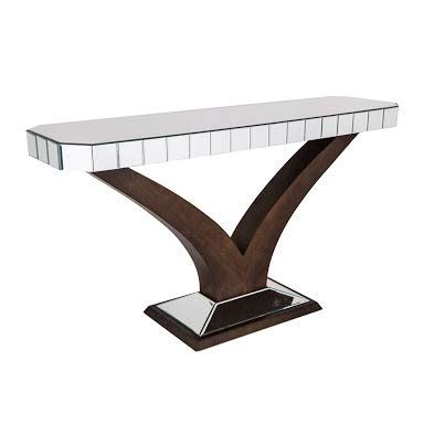 BUNGALOW MERCER V Type Modern Glass Mirror Console Table for Living ...