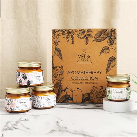 5oz Amber Aromatherapy Jar Candle - Set of 4 - Set of 4 (Upto 30 Hours ...