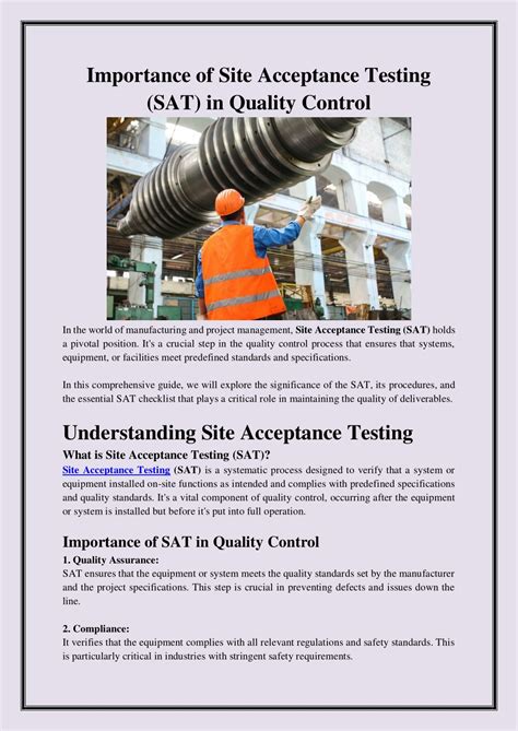 PPT - Importance of Site Acceptance Testing (SAT) in Quality Control ...