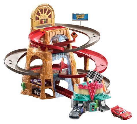 Buy Mattel Disney Pixar Cars Radiator Springs ain Race Playset with 2 ...