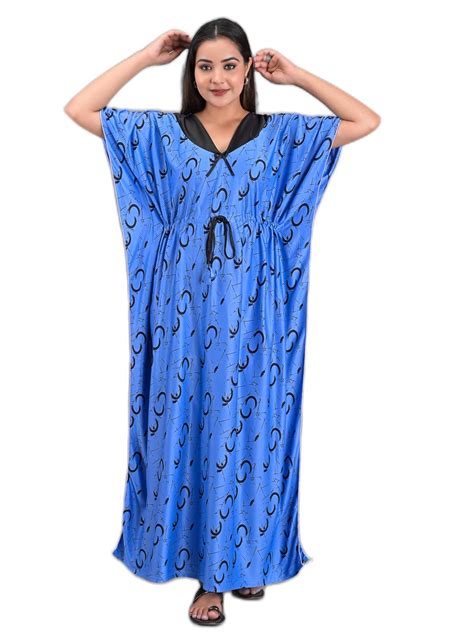 Buy APRATIM Satin Women/Girls Kaftan Nighty/Sleep Wear Casual & Home ...