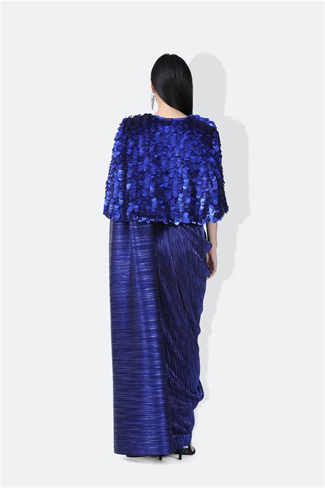 431-88 by Shweta Kapur - Max Electric Blue Cape - Elahe