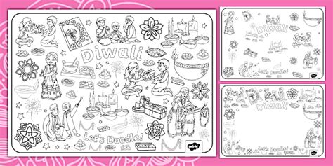 Diwali Doodle Colouring Pages - Twinkl - KS1 (teacher made)