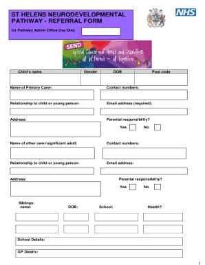 Fillable Online councilfordisabledchildren org Neurodevelopmental ...