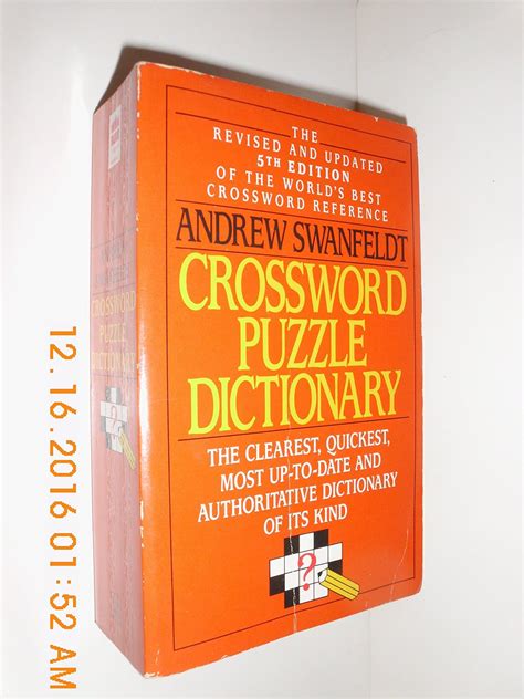 Crossword Puzzle Dictionary: Swanfeldt, Andrew: 9780061000386: Amazon ...