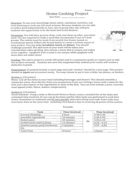 Image result for Cooking Project