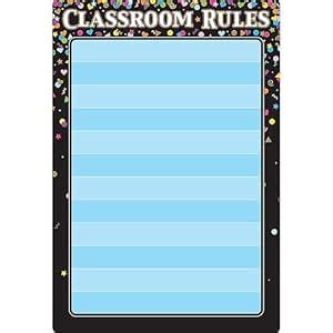 Ashley Productions Smart Poly Chart Black Confetti Classroom Rules, 13 ...