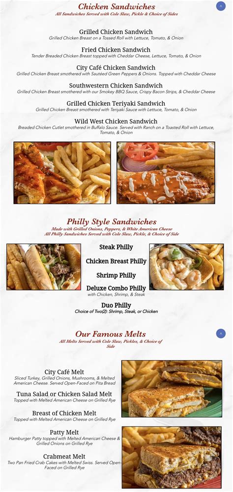 City Cafe Diner menus in Chattanooga, Tennessee, United States