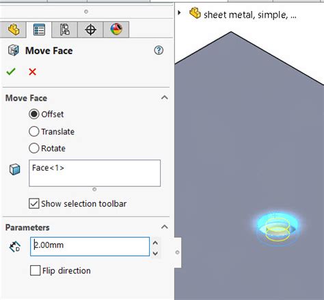 SolidWorks Move Face Command 的图像结果