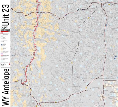 Wyoming Unit 23 Antelope Map by Game Planner Maps | Avenza Maps