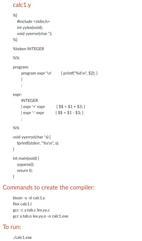 Using Bison with Lex for C Language 的图像结果