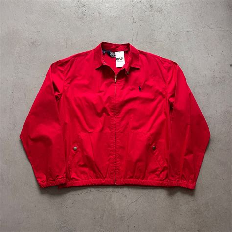 (26) 1990s POLO RaLh Lauren "Right Wait Cotton" swing top jacket "RED ...