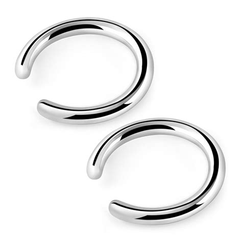 Buy Via Mazzini 316L Surgical Steel No Rusting 12mm Clip-On Non-Pierced ...