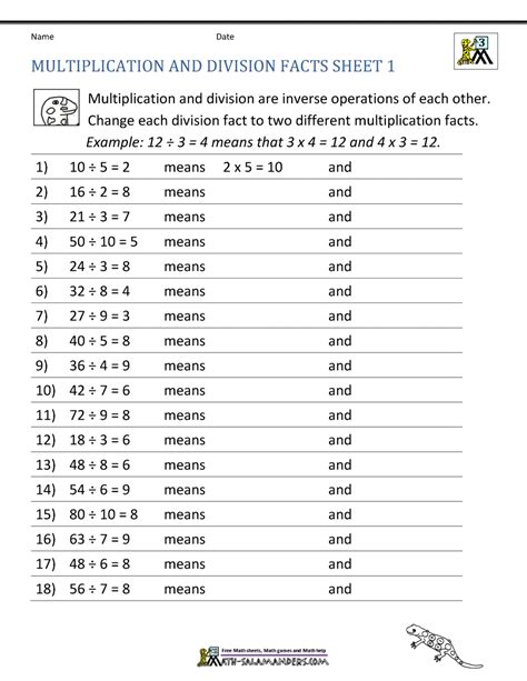 Math Facts Worksheets Multiplication 的图像结果