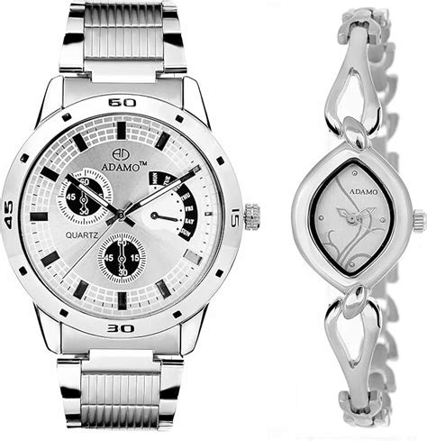 Buy ADAMO Designer Analog Silver Dial Unisex Watch - 109-327SM01 at ...