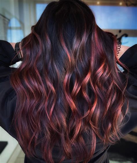 Red Ombre Highlights On Brown Hair