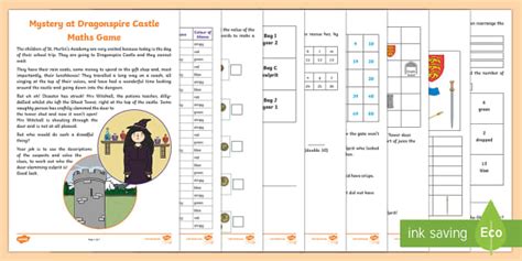 'New Zealand Year 1- 2 Mystery at Dragonspire Castle Maths Game - New ...